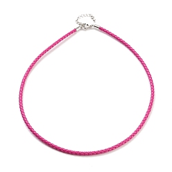 Средний Фиолетово-красный Изготовление плетеных круглых браслетов из искусственной кожи, с застежками-карабами из нержавеющей стали цветового тона из нержавеющей стали, средне фиолетовый красный, 17-1/8 дюйм (43.6 см)