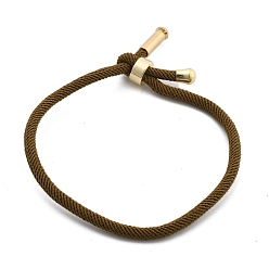 Цвет Оливы Браслеты хлопок шнур, с латунной найти, долговечный, реальный 24 k позолоченный, оливковый, 8-1/2 дюйм (21.5 см) ~ 9 дюйм (23 см)