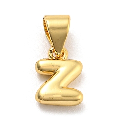 Letter Z Brass Charms, Real 18K Gold Plated, Long-Lasting Plated, Lead Free & Cadmium Free, Letter Charm, Letter Z, 9x6x2.5mm, Hole: 5x3.5mm