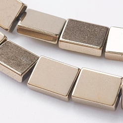 Antique Bronze Plated Vacuum Plating Electroplate Non-magnetic Synthetic Hematite Beads Strands, Grade A, Rectangle, Antique Bronze Plated, 8x6x2mm, Hole: 1mm, about 50pcs/strand, 15.7 inch(40cm)