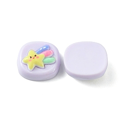 Thistle Opaque Cute Cartoon Resin Cabochons, Rectangle, Thistle, 15.5~17x16~17.5x7.5~8mm