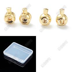 Doré  80 pcs 2 styles perles à écraser en laiton, perles d'espacement lâches, breloques à sertir pour bouchon, plaqué longue durée, or, 4.5x3.5x3mm, Trou: 0.8~1mm, 40 pcs / style