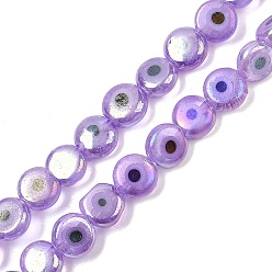 Средняя Орхидея Ручной сглаза бусины бисер нитей, плоско-круглые, средне орхидеи, 6x2.5 мм, отверстие : 0.6 мм, около 65~66 шт / нитка, 14.33~14.45'' (36.4~36.7 см)