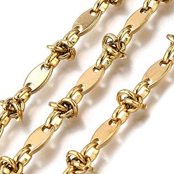 Настоящее золото 18K Ионное покрытие (ip) 304 узел из нержавеющей стали с овальными звеньями цепи, несварные, реальный 18 k позолоченный, 11.5x6x1.5 мм