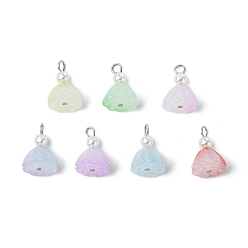 (52) Непрозрачная лаванда 7шт акриловые подвески, лотос, с 304 штифтами с плоской головкой из нержавеющей стали, разноцветные, 14x11 мм, отверстие : 2x2.5 мм