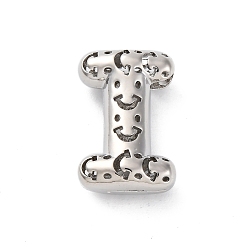 Letter I Латунные подвески, стойки покрытие, долговечный, без кадмия и без свинца, подвески с полыми буквами, Буква "i", 22x14.5x8 мм, отверстие : 4.7x3 мм