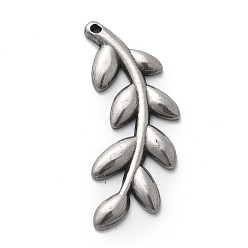 Нержавеющая Сталь Цвет Устойчивые к потускнению 304 подвески из нержавеющей стали, лист, цвет нержавеющей стали, 42x17x3 мм, отверстие : 1.2 мм