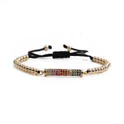 CB00197 Gold Colorful Cubic Zirconia Adjustable European and American Women's Bracelet