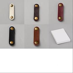 (52) Непрозрачная лаванда 30 шт. 5 цвета органайзеры для шнуров из коровьей кожи, обертка для управления кабелем, с помощью кнопки сплава оснастки, овальные, разноцветные, 62x16x6 мм, 6 шт / цвет