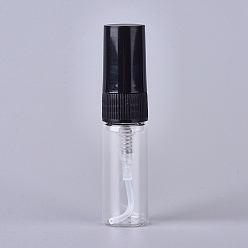 Clear 3ml Mini Refillable Glass Spray Bottles, with Plastic Fine Mist Sprayer & Dust Cap, for Perfume, Essential Oil, Clear, 5.9x1.4cm, Capacity: 3ml(0.1 fl. oz)