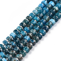 Apatite Natural Apatite Beads Strands, with Seed Beads, Heishi Beads, Flat Round/Disc, 6~6.5x3~3.5mm, Hole: 1mm, about 35~42pcs/strand, 7.09 inch~7.68 inch(18~19.5cm)