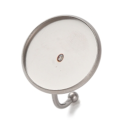 Нержавеющая Сталь Цвет Устойчивы к потускнению 304 компоненты открытого кольца из нержавеющей стали, с 201 плоскими круглыми кольцами колодок из нержавеющей стали, цвет нержавеющей стали, регулируемый, лоток : 20 мм