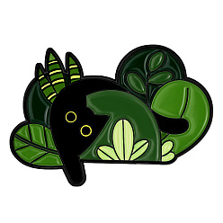 XZ7441 Cute Black Cat Cartoon Plant Pot Badge Clothing Coat Accessories Bag