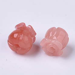 Light Coral Synthetic Coral Beads, Dyed, Imitation Jade, Tulip, Light Coral, 8.5x8mm, Hole: 1.5mm