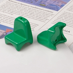 Green Spray Painted Opaque Acrylic Beads, Chair, Green, 24x20x20mm, Hole: 2.5mm