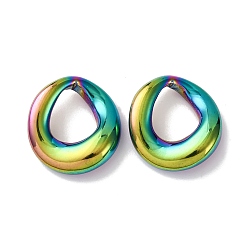 Rainbow Color 304 подвески из нержавеющей стали, ионное покрытие (ip), шарм неправильной овальной формы, Радуга цветов, 18x17x4.5 мм, отверстие : 10.5x8.5 мм