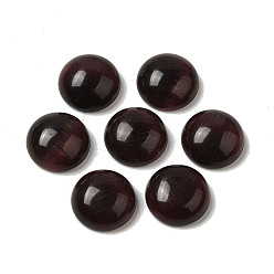 Coconut Brown Cat Eye Cabochons, Half Round, Coconut Brown, 16x6.8mm
