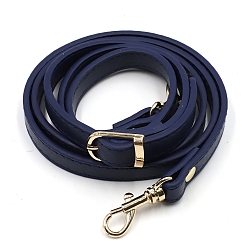 Midnight Blue Imitation Leather Adjustable Bag Strap, with Swivel Clasps, for Bag Replacement Accessories, Midnight Blue, 105~120x1.2x0.34cm