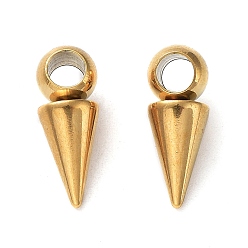Real 18K Gold Plated Ion Plating(IP) 304 Stainless Steel Pendants, Cone Charm, Real 18K Gold Plated, 16x6mm, Hole: 3.2mm