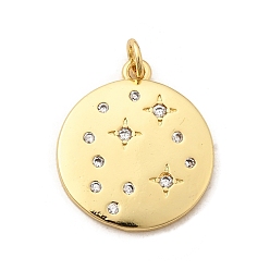 Настоящее золото 18K Стойка металлическая латунная микропрофилированная кубическая циркония подвески, без свинца и без кадмия, долговечный, плоско-круглые, реальный 18 k позолоченный, 23x19.5x2 мм, отверстие : 3 мм