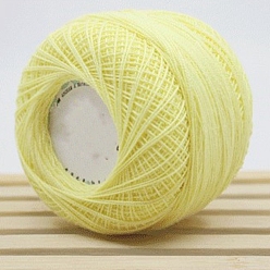 Champagne Yellow 45g Cotton Size 8 Crochet Threads, Embroidery Floss, Yarn for Lace Hand Knitting, Champagne Yellow, 1mm