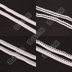 Blanc Benecreat 32 yards 4 style ruban de nylon, pour rideau textile de maison, vêtements de sous-vêtements, blanc, 3/8~5/8 pouces (10~15 mm), 8 mètres/style