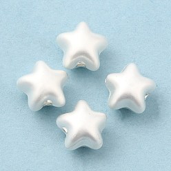 Matte Silver Color Alloy Beads, Cadmium Free & Nickel Free & Lead Free, Star, Matte Silver Color, 7x8x6mm, Hole: 0.8mm