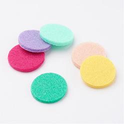 Colorful Fibre Perfume Pads, Essential Oil Diffuser Locket Pads, Flat Round, Colorful, 22.5x3mm, about 6pc/bag