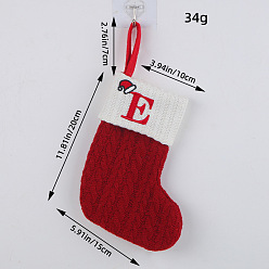 FF1-5/E Classic Red Letter Christmas Stocking Knitted Holiday Decoration Ornament