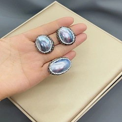 grey Natural Horsehair Bracelet and Earrings Set with French-style Inlay, Czech Rhinestones - Long-lasting Plating Jewelry
