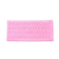 Pink Food Grade Silicone Molds, Fondant Molds, For DIY Cake Decoration, Chocolate, Candy, UV Resin & Epoxy Resin Jewelry Making, Letter and Number, Pink, 187x84x5mm