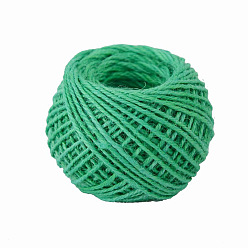 Medium Sea Green 50M Jute Cord, Round, for Gift Wrapping, Party Decoration, Medium Sea Green, 2mm, about 54.68 Yards(50m)/Roll