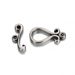 Stainless Steel Color 304 Stainless Steel Toggle Clasps, Teardrop, Stainless Steel Color, teardrop,: 19x10x2.5mm, Hole: 1.6mm, Bar: 7x16.5x2.5mm, Hole: 1.8mm
