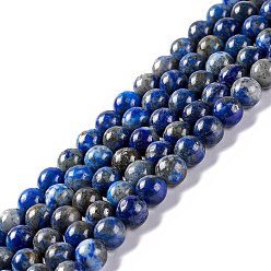 Lapis Lazuli Natural Lapis Lazuli Round Beads Strands, 6mm, Hole: 1mm, about 63pcs/strand, 15.5 inch