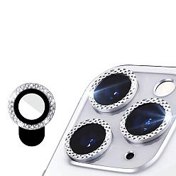 Серебро Пленка для линз мобильного телефона из стекла и алюминиевого сплава, аксессуары для защиты линз, совместим с защитной пленкой для объектива камеры 13/14/15 pro & pro max, серебряные, упаковка: 9x5.5x0.8 см, 2 шт / комплект