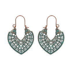 0134 Винтажные серьги из сплава в стиле бохо с этническими племенными цветами, текстура цветов и листьев