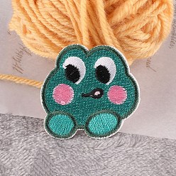 Лягушка Самоклеящиеся пластыри для компьютеризированной вышивки животных, аксессуары для костюма, аппликация, лягушка, 40x41 мм