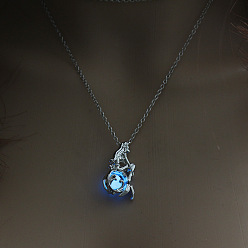 Angel & Fairy Luminous Alloy Pendants, Necklace, Halloween Theme, Angel & Fairy, 17.72 inch(45cm)
