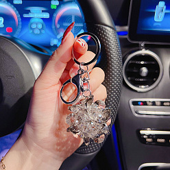 grey Fashion Crystal Ball Car Keychain Summer Keychain Personality Girls Bag Pendant Gift.