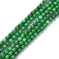 Green Natural Quartz Beads Strands, Dyed, Rice, Green, 6x4.5mm, Hole: 0.8mm, about 69~72pcs/strand, 16.14~16.34 inch(41~41.5cm)