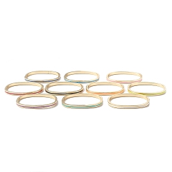 Mixed Color Brass Enamel Hinged Bangle for Women, Real 18K Gold Plated, Mixed Color, Inner Diameter: 2-1/4 inch(5.7cm)