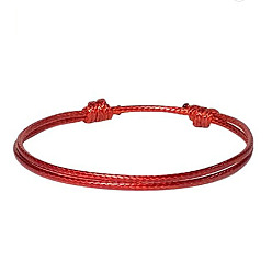 Red Minimalist DIY Bracelet with 1.5mm Waxed Cord - European and American Style