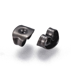 Black 304 Stainless Steel Friction Ear Nuts, Electrophoresis Black, 6x4.5x3mm, Hole: 0.8mm