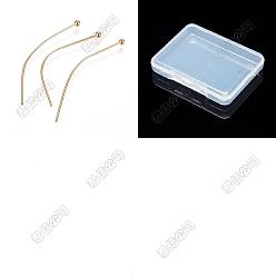 Plaqué 24K Or Véritable 200pcs 304 goupilles à tête sphérique en acier inoxydable, réel 24 k plaqué or, 35x0.6mm, Jauge 22, tête: 1.8 mm