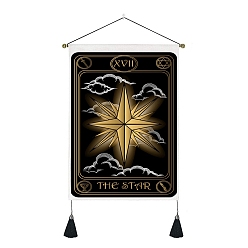 Star Tarot Polyester Wall Hanging Tapestry, for Bedroom Living Room Decoration, Rectangle, Star, Picture: 500x350mm