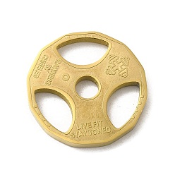 Golden 304 Stainless Steel Pendants, Barbell, Golden, 26x3mm, Hole: 5mm