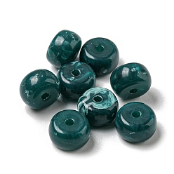 Teal Opaque Acrylic Bead, Rondelle, Teal, 8x5mm, Hole: 1.6mm