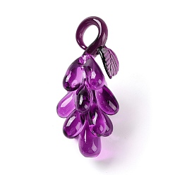 Purple Natural Quartz Crystal Dyed Big Pendants, Grape Charms, Purple, 80~87x35~40x37mm, Hole: 10x12mm