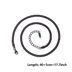 Черный 304 ожерелья из змеиной стали из нержавеющей стали, чёрные, 15.75 дюйм (40 см)