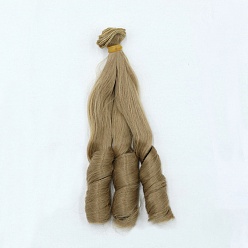 Tan High Temperature Fiber Long Flat Curly Hairstyle Doll Wig Hair, for DIY Girl BJD Makings Accessories, Tan, 7.87~39.37 inch(200~1000mm)